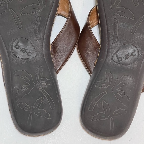 Born Concept BOC Women Brown Faux Leather Slip On Sandals Size 7M - Picture 8 of 10